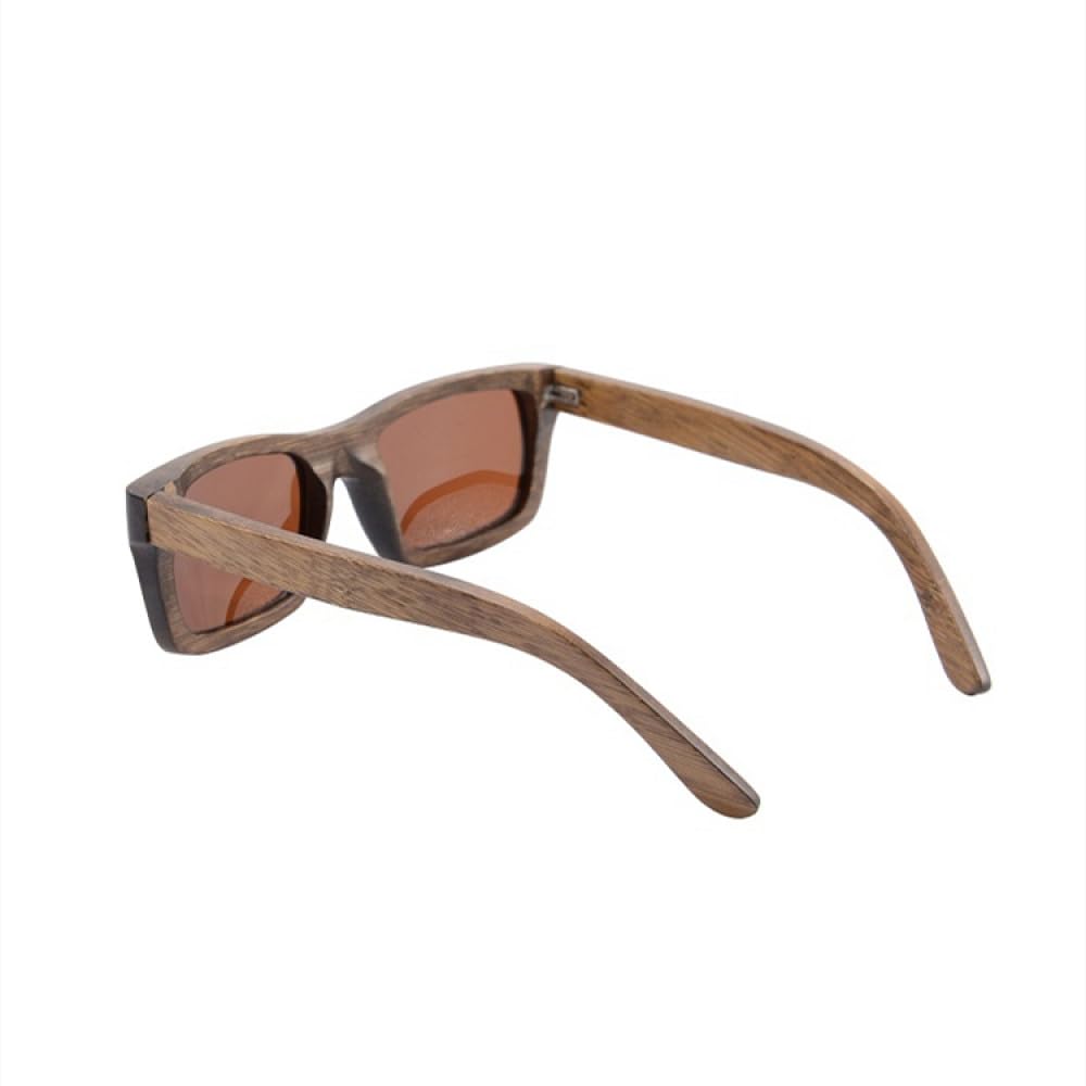 Occhiali da sole in legno fatti a mano Occhiali da sole polarizzati con montatura quadrata in legno per uomo Donna Occhiali da sole in legno, bambù arancione, marrone