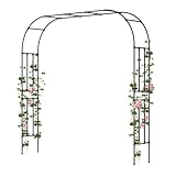 BUKLIYN Garden Arch Trellis - Length: 98.5in, Height: 94.5in Garden Trellis for Climbing Plants Outdoor - Garden Arch for Lawn, Party, Ceremony Wedding Decoration (Black)