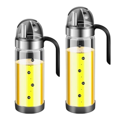 HYKJCSS Aceitera Antigoteo Dispensador De Aceite Botella De Aceite Y Vinagre For El Hogar, Cocina con Báscula, Olla For Almacenar Aceite, Juego De 2 Piezas Vinagrera Botella para Aceite