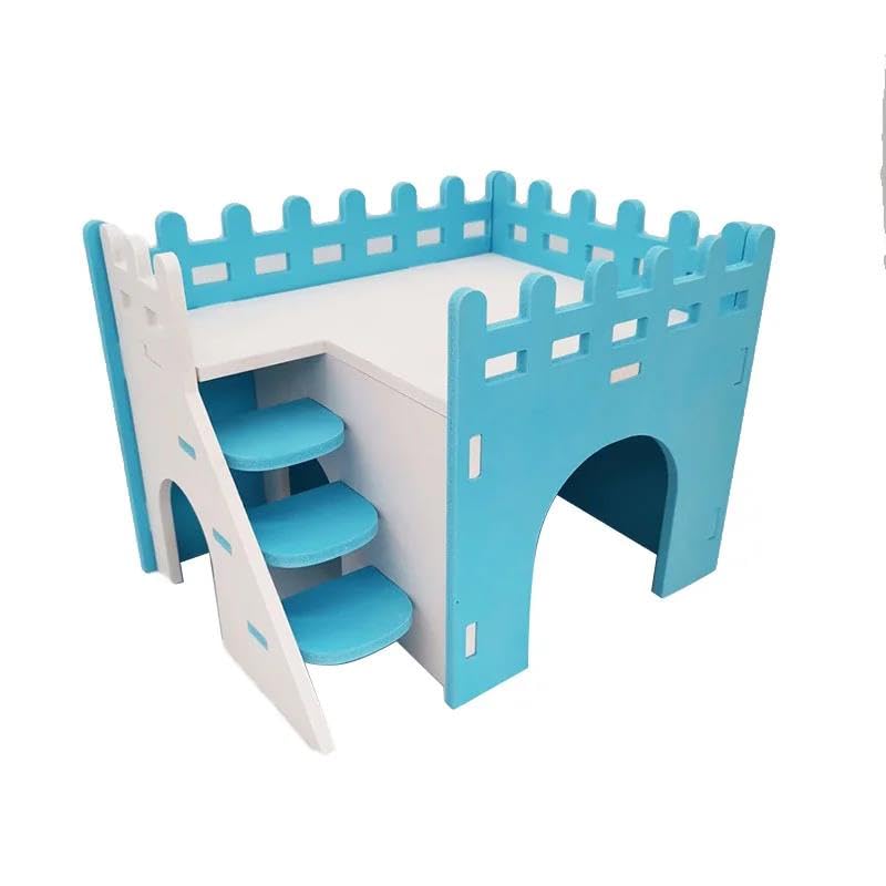 Hamsterspielzeug, 1 Stück, zusammengebautes Hamster-Rutschenspielzeug, Meerschweinchen, Golden Bear, atmungsaktives Hamsterhaus, Blau,Hamsterspielzeug(Blue)