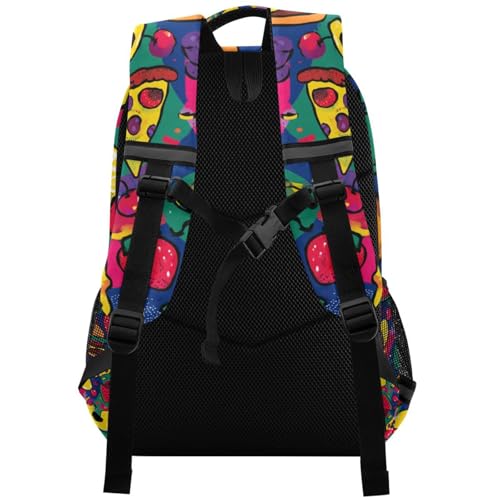 Vibrant Colors Pizza Fruit Burger backpacks for kids school with large bookbag for child mochilas escolares para ni?as de 10 a?os2