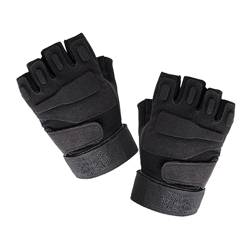 GANAZONO Half Finger Bike Gloves Shockproof Breathable Outdoor Sports Gloves for Cycling Running Fishing Comfortable -Sweat Design Black XL