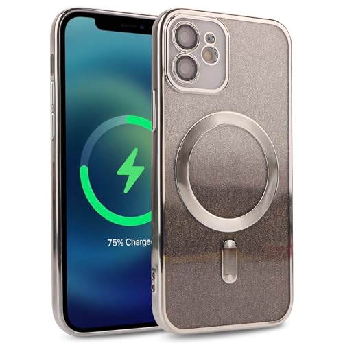 Lipvina iPhone15 �P�[�X ���� �L���L�� �J�o�[ Magsafe�Ή� 2in1 �ϏՌ� ������� tpu���^ �O���b�^�[�P���s�J�s�J �P�[�X ���C�A���X�[�d�Ή� �C�t�H�� iPhone15 6.1�C���`����/�����p (�O���[)