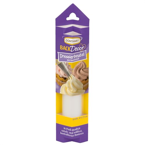 Günthart 20 BackDecor Dressierbeutel | Spritzbeutel | aus Kunststoff | rutschfest | Reißfest | Für Cremes | Für Sahne | Zum Dekorieren von Cupcakes