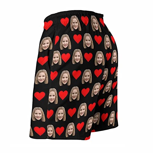 Custom Mens Swim Trunks with Faces American Flag Quick Dry Surf Board Shorts Personalized Photos Gifts3