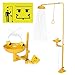 CLBDRESS Emergency Eye Wash and Shower Station, Adjustable Water Flow, Dual Spray Head, Foot Pedal Combo Kit for Laboratory, Factory, Industrial Safety Equipment