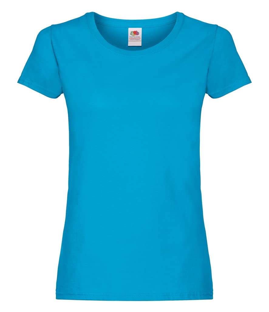 Fruit of the Loom Women's Original T. T-Shirt, Azure, 14 (Manufacturer Size:Large)