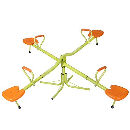 🛒 Flash Sale JupiterForce Kids Seesaw Playground Equipment Swivel Teeter Totter with 360 Degree Rotating, Outdoor Fun Play for Kids, Toddlers, Boys, Girls, Children (4 Seats)