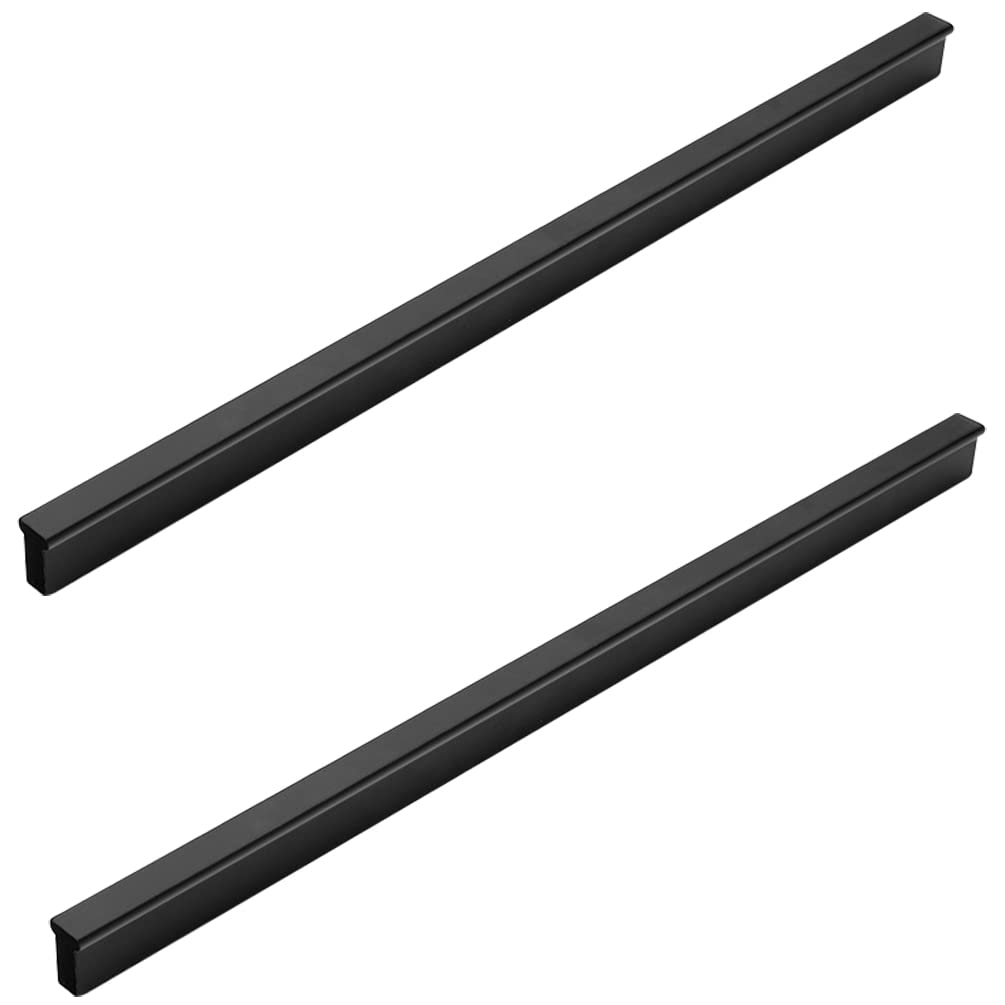 Möbelgriff Modern Lang, 2 Stück Schrankgriffe Schwarz,Massive Aluminium | Beschichtungsverfahren,Gesamtlänge:29-1000mm T-Zuggriffe,Griffe für küchenschränke Kleiderschrank Zieht Griffe,1000mm/39.4in