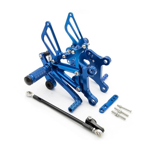 Pédale repose-pieds moto en aluminium réglable bleu pour réparer l'arrière d'une Aprilia RS125
