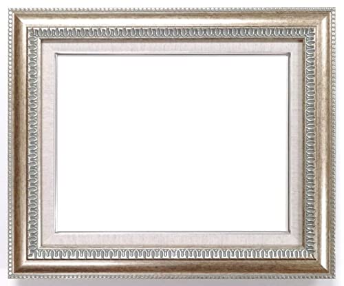 大額 油彩用額縁 9631 UVカットアクリル仕様 壁用フック付 (F10, シルバー)