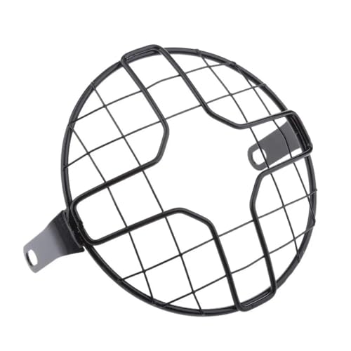 Grille phare moto 7 pouces en maille métallique noire pour protection de phare custom