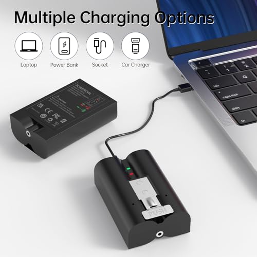 image for POWEROWL 2 Pack for Ring Doorbell Battery 6400mAh, USB Fast Chrging, R