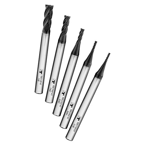 Image of SPEED TIGER Micrograin Carbide Square End Mill - ISE-SET-4T (50 Pieces, 25 x 4 Flute & 25 x 2 Flute) - for Drilling Alloy Steels, Hardened Steel, Metal & More - Mill Bits Sets for Professionals