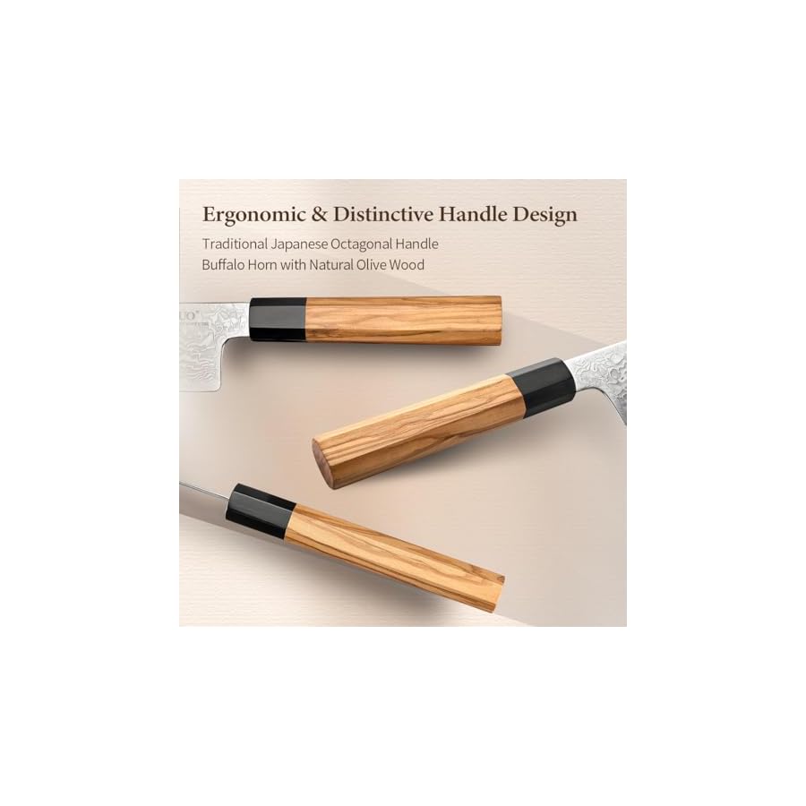 XINZUO-5-Pieces-Kitchen-Knife-Set-without-Block-Hand-Forged-67-Layers-Damascus-Steel-Professional-Chef-Knife-SetJapanese-Knife-Set-Ultra-SharpOlive-Wood-Octagonal-Handle XINZUO 5 Pieces Kitchen Knife Set without Block, Hand Forged 67 Layers Damascus Steel Professional Chef Knife Set,Japanese Knife Set, Ultra Sharp,Olive Wood Octagonal Handle