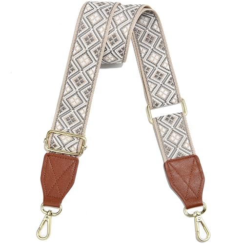 Image of Purse Strap,1.5 inch Leather End Shoulder Strap Adjustable Replacement,Retro Multi-Pattern Crossbody Bag Straps
