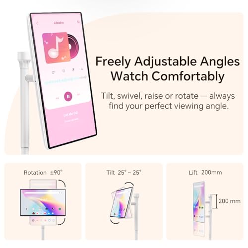 Image of 27 inch Portable TV with Hi-Fi Audio, 44W Quad Speakers & Subwoofer | Smart Portable TV on Wheels with Android 14 EDLA , 8GB+128GB, 5MP Privacy Camera, Voice Remote Control Touch Screen Monitor