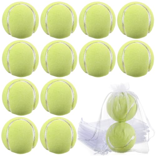 Heigble 12 Pcs Tennis Ball Bath Bombs Tennis Party Gift Scented Bubble Bath Bombs for Tennis Team Coach Tennis Players, Teammates, Opponents, Tennis Club Gifts