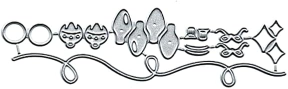 Miniatura 5 de Tira de luz de Navidad troquelada de metal, troqueles de corte, plantilla de manualidades de bricolaje, tiras de luz, tarjetas de papel, plantillas