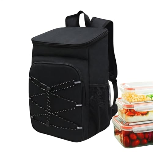 Mochila de enfriamiento - Run -out, bolsa de enfriamiento aislada con bolsillos laterales | Caja de compra resistente, suave y portátil, mochila de almacenamiento térmico impermeable para hombres y l