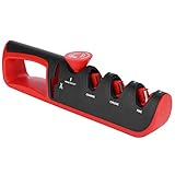 【Afilador multifuncional】 Afilador multifuncional, posición de orificio 4 en 1, ángulo ajustable de 6 niveles, fácil de manejar con varias herramientas.