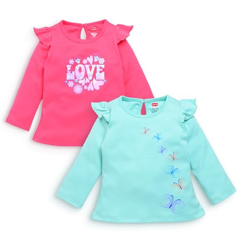 Image of LuvLap Baby Girls 100% Cotton Full Sleeve Girls Top, Pack of 02