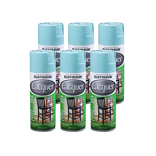 Image of Rust-Oleum 330522-6PK Lacquer Spray, 11 Oz, Gloss Turquoise, 6 Pack