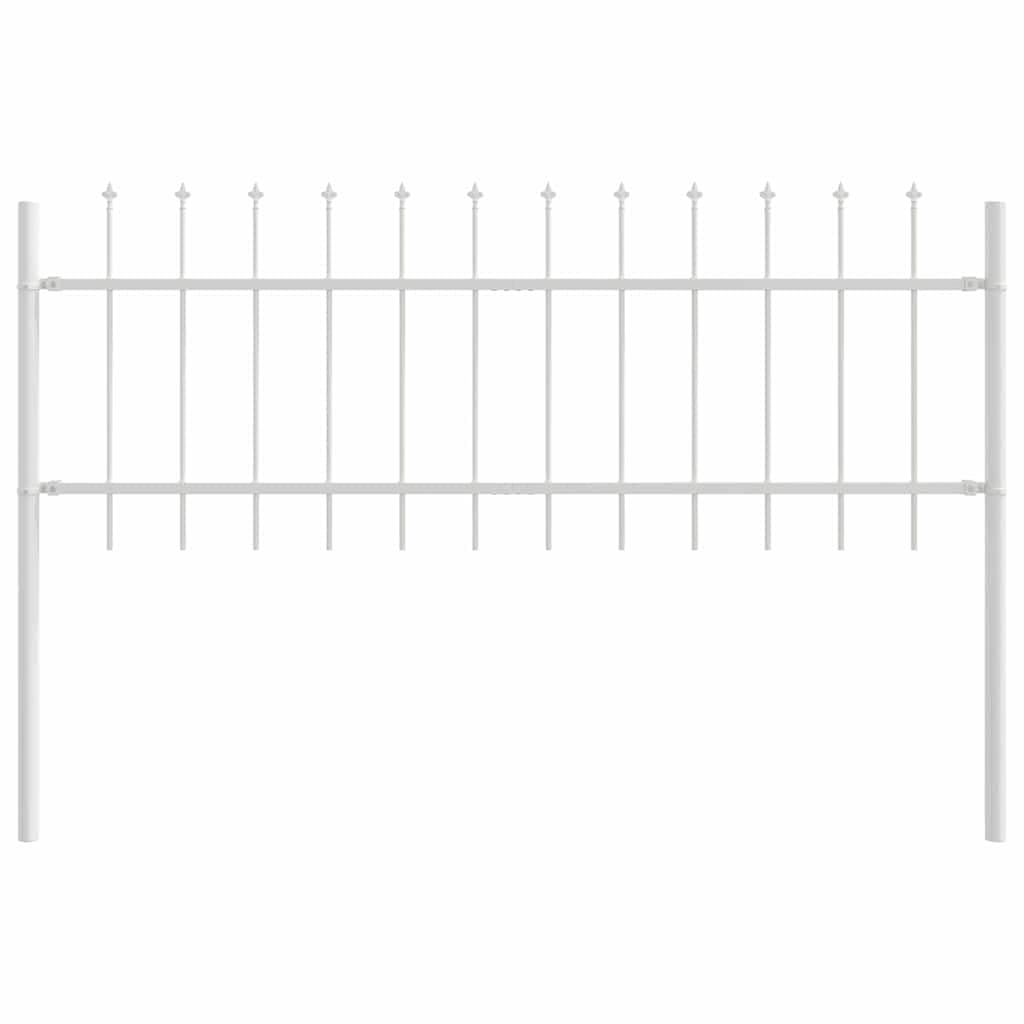 Gartenzaun 3 Stück Weiß, Pulverbeschichteter Stahl Zaunelement 5,1 x 0,6 m mit Sichtschutz für Terrasse, Balkon, Vorgarten und Außenbereich zur Grundstücksbegrenzung