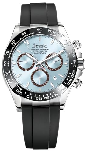 MASTOP Pagani Design Daytona Homage Mens Watch Panda Analog Quartz Japan Movement Chronograph Luxury Wrist Watch Business Waterproof Silicone Strap Sports Pagani Watches for Men Blue Casual Luxury
