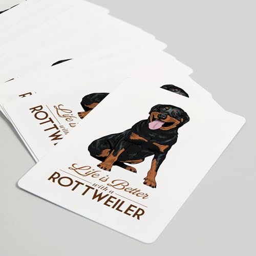 52 Naipes de Poker Rottweiler Life is Better Fondo Blanco miniatura 5