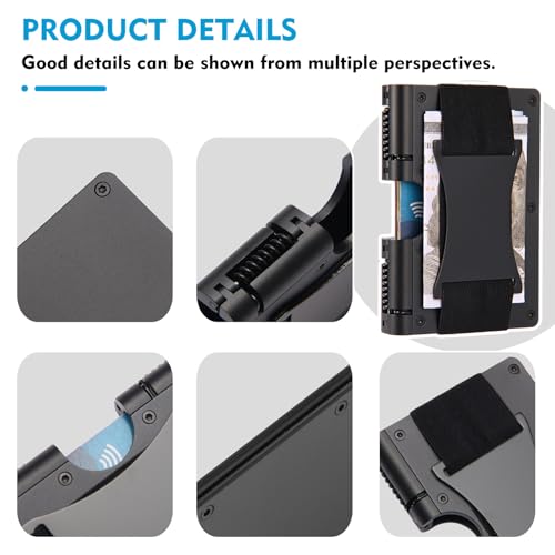 Wallet For Men - Reinvented Design Men's Wallet - Slim, Minimalistic & Seamless, Blocks RFID Scanners (Aluminum Black)4