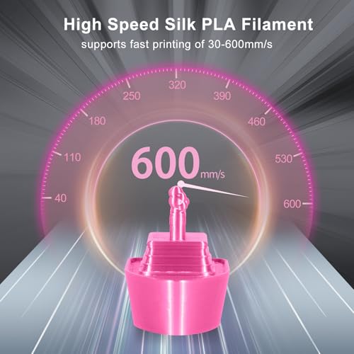 Image of IEMAI Pink Silk PLA Filament 1.75mm 1kg, Silky Glossy Finish 3D Printer Filament Max 600mm /s Printing, Enhanced Toughness & Neatly Wound for DIY, Art & Home Decor
