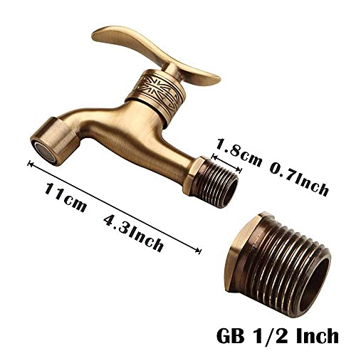 Harpoon Antique Brass Lever Handle Laundry Bathroom Wall Mount Faucet Outdoor Garden Hose Single Cold Tap #TOP1