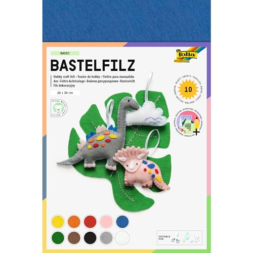 Preisvergleich Produktbild Bastelfilz-20 x 30 cm, 10 Farben sortiert