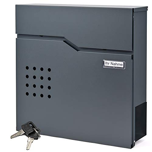 Preisvergleich Produktbild VERDA Briefkasten Postkasten Designer Wandbriefkasten Zeitungsrolle Anthrazit SN3680-1
