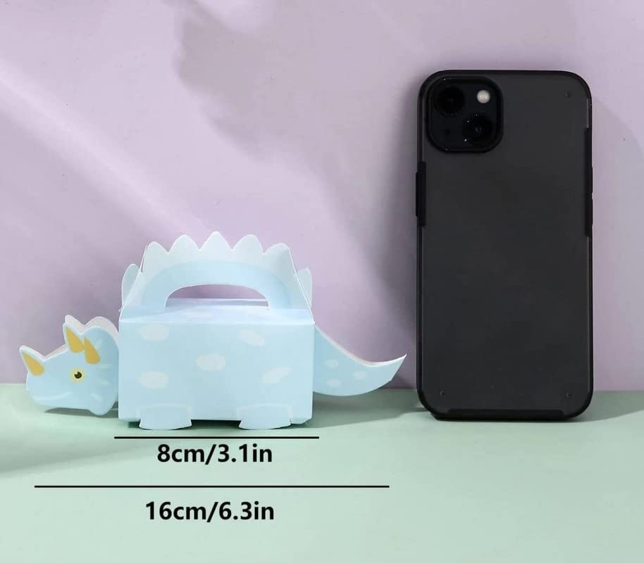 Image of SATYAM KRAFT 20 Pcs Dinosaur Theme Folding Gift Boxes - Paper Storage Box for Chocolate, Dry Fruits, Return Gifts, Birthday, Wedding, Engagement Party Favors (Pack of 20, Sky Blue)