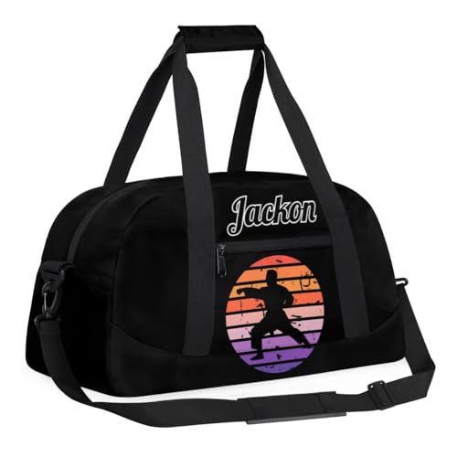 Karate Taekwondo Custom Sports Gym Bag for Girls Boys, Overnight Duffel Bags Cheerleader for Kids Personalized Dance Bag, Gymnastics Duffel Bag3