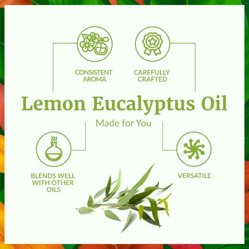Image of SVA Lemon Eucalyptus Essential Oil 4 Fl Oz - for Diffuser, Skin & Hair Care - Ideal for Massage & DIY Blends - with Dropper