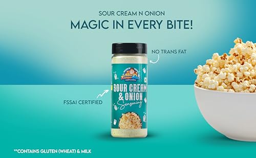 Image of Time Out Popcorn Sour Cream n Onion Seasoning, Multi-Purpose Powder, Popcorn and Snacks Flavoring,Pack of 2, 100g Each