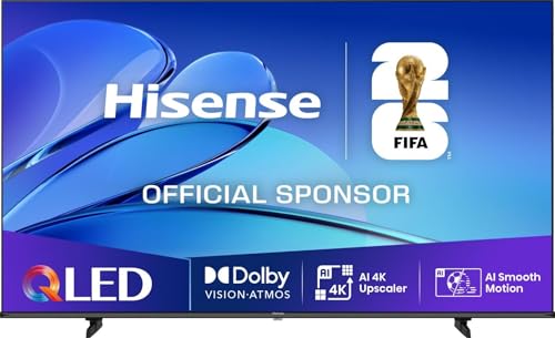 Hisense 50E7Q - QLED Smart TV 50 Pulgadas, Dolby Vision, Dolby Atmos, Modo Juego Plus, 60Hz VRR 120 fps, Modo Deportes, Monvimiento Suave IA, Bluetooth y HDMI 2.1, Control por Voz Alexa