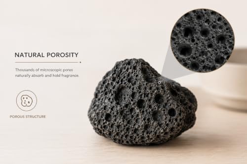 Image of MELT Lava Rock Diffuser for Home | Premium Amber Glass Jar | Aroma Diffuser Stones | Essential Oil Diffuser | Home Fragrance | Air Freshener for Bedroom, Office, Bathroom & Living Room