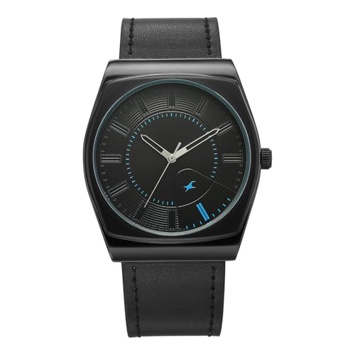 Image of Fastrack Stunners XI with Quartz Analog Black Dial Black Leather Strap Watch for Men - 38212NL01