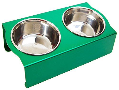 MATUMI (マツミ) アワーズ フードボウルテーブル Sサイズ グリーン 日本製 餌入れ 食器 食器台 足腰の負担を軽減 アルマイト処理 S サイズ
