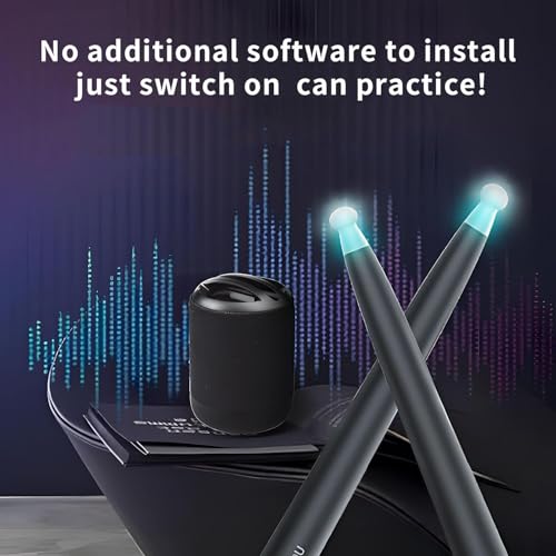 Image of Virtual Drum Stick Drum Set | Wireless Air Drumsticks with Speaker | Electric Drum Pad Experience | Portable Virtual Drum Instrument for Adults | Silent Practice Musical Instrument