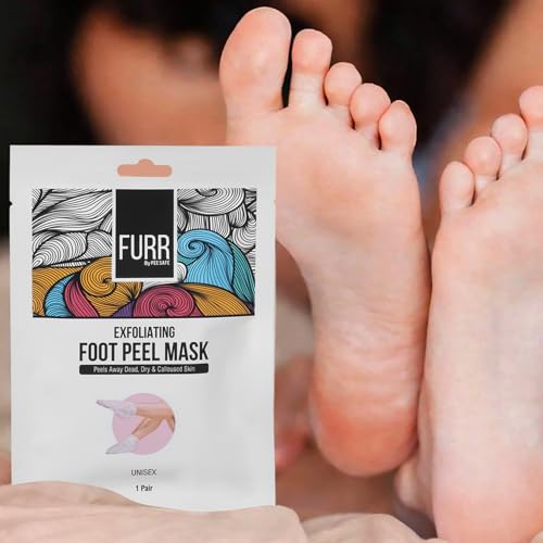 Image of FURR Glycolic Acid & Salicylic Acid Peeling & Exfoliating Foot Mask | Reduces Dry Skin & Hard Calluses| Exfoliates,Moisturizes & Hydrates Feet | Nourishing Foot Mask | Fits Like Socks | Unisex
