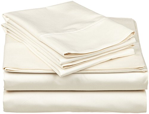 AP Beddings Hotel Luxury- 4 Piece Sheet Set 26' Deep Pocket - 1500 Thread Counts 100% Egyptian Cotton (Emperor/Wyoming King Size, Ivory Solid)