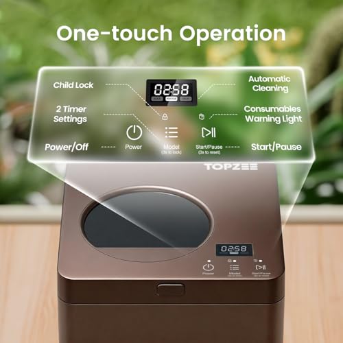 TOPZEE Electric Kitchen Composter - 3L for Countertop, Indoor/Outdoor Odourless Compost Machine, 4H Fast Composting, Light Brown - Image 9