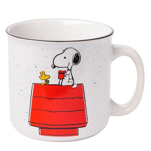 Silver Buffalo Peanuts Snoopy and Woodstock Get Cozy Ceramic Camp...