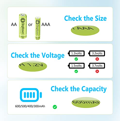Brightown AAA Batteries, 600Mah Nimh Precharged Triple A Solar Batteries thumb #6