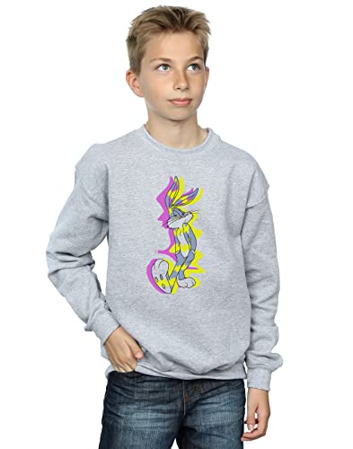 Absolute Cult Looney Tunes Boys Bugs Bunny Distorted Sweatshirt Sport Grey 7-8 Years